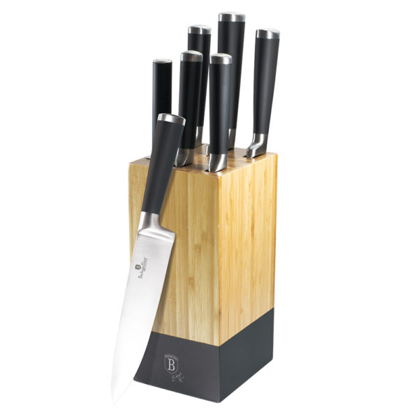 Set nožíkov s bambusovým stojanom 7 ks, black, Black Royal Line BH/2424
