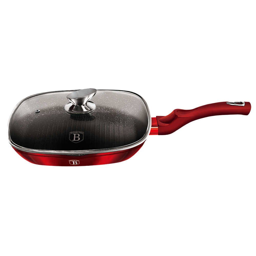 Grill panvica s pokrievkou, 28 cm, Metallic Line Burgundy Edition BH/1613N