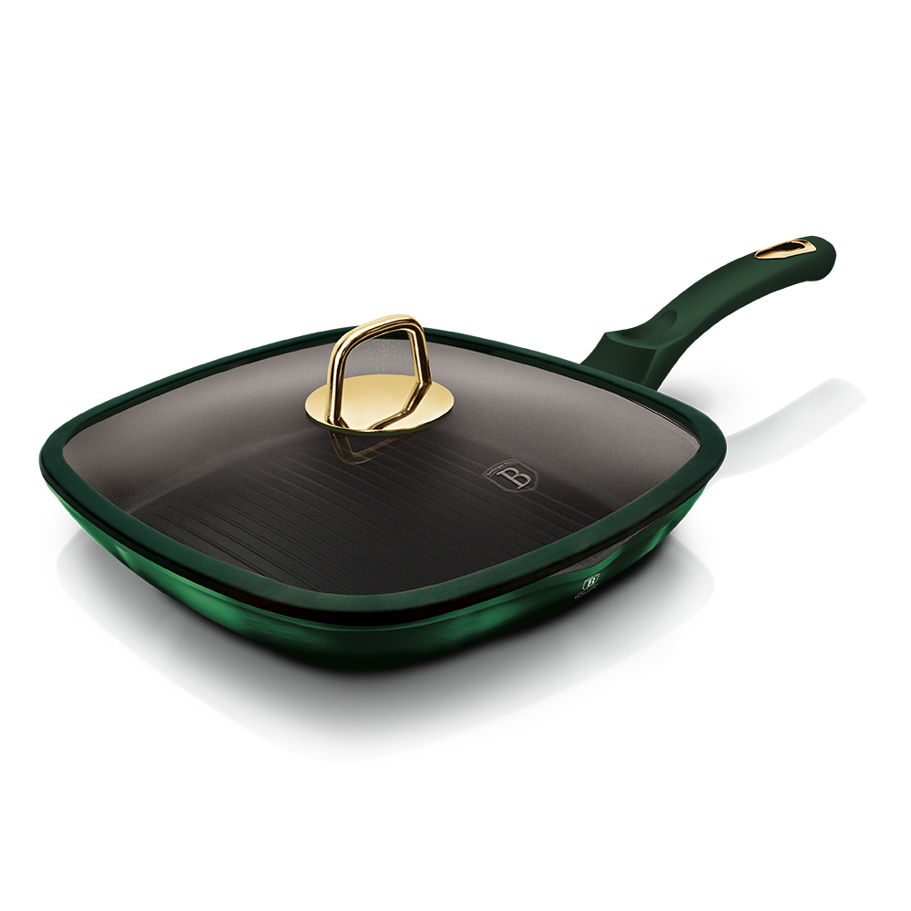 Grill panvica s pokrievkou Berlingerhaus, 28 cm, Emerald Collection BH/6051